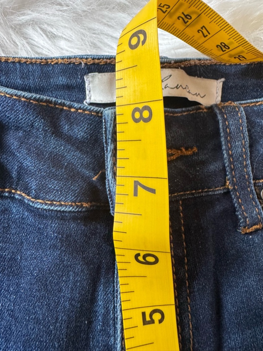 Kancan Size 5/26 Distressed Mid-Rise Women’s Capri Denim - Dark Blue - Picture 7 of 9
